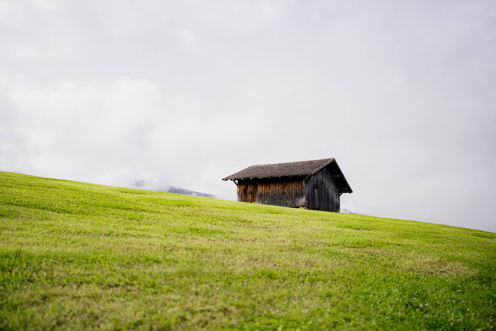 Almhütte auf einer Bergwiese
